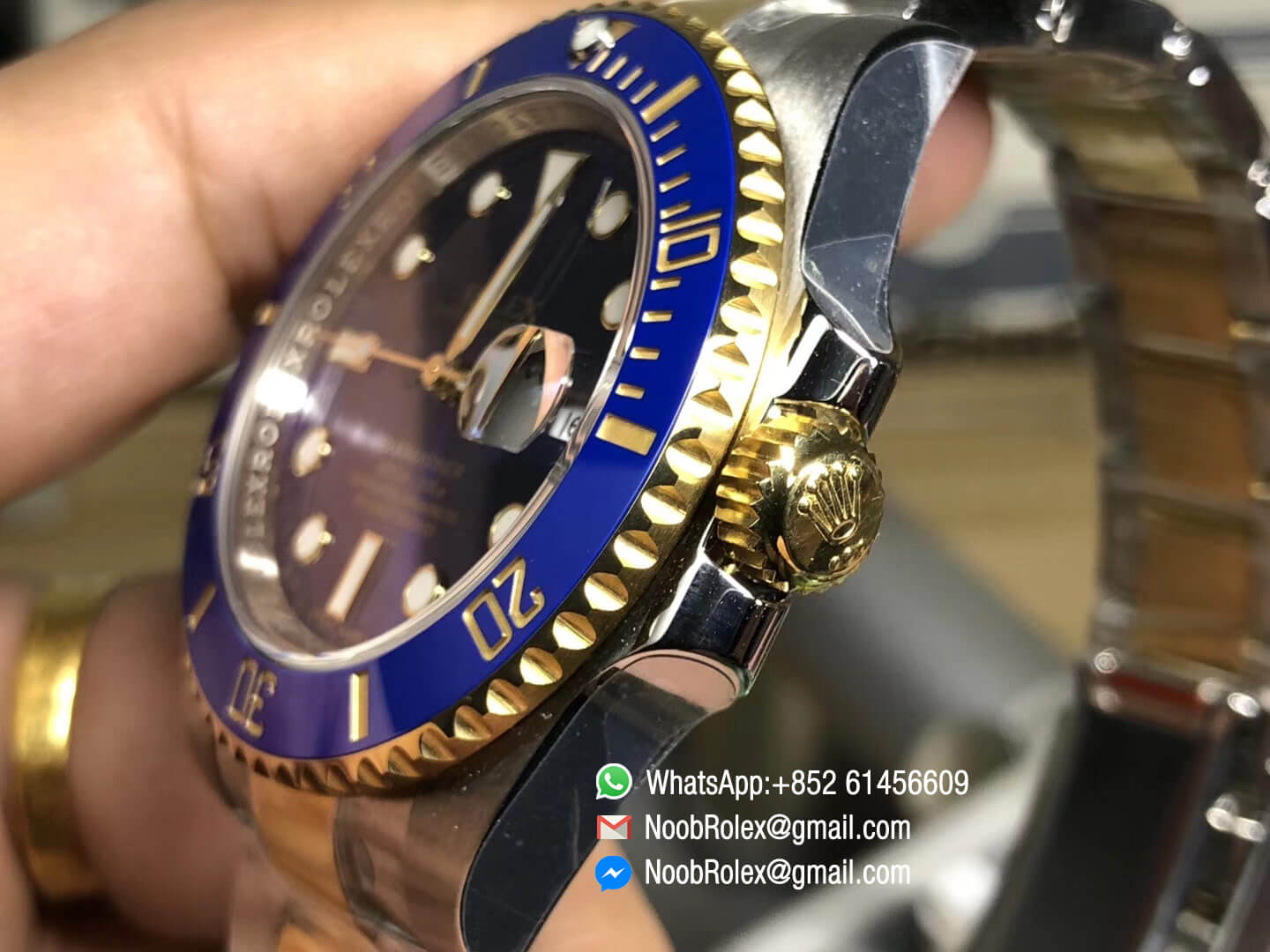 Submariner 116613LB JF 1:1 Top Quality Edition Blue Dial on Stainless Steel & Yello Gold Two Tone Bracelet A2824