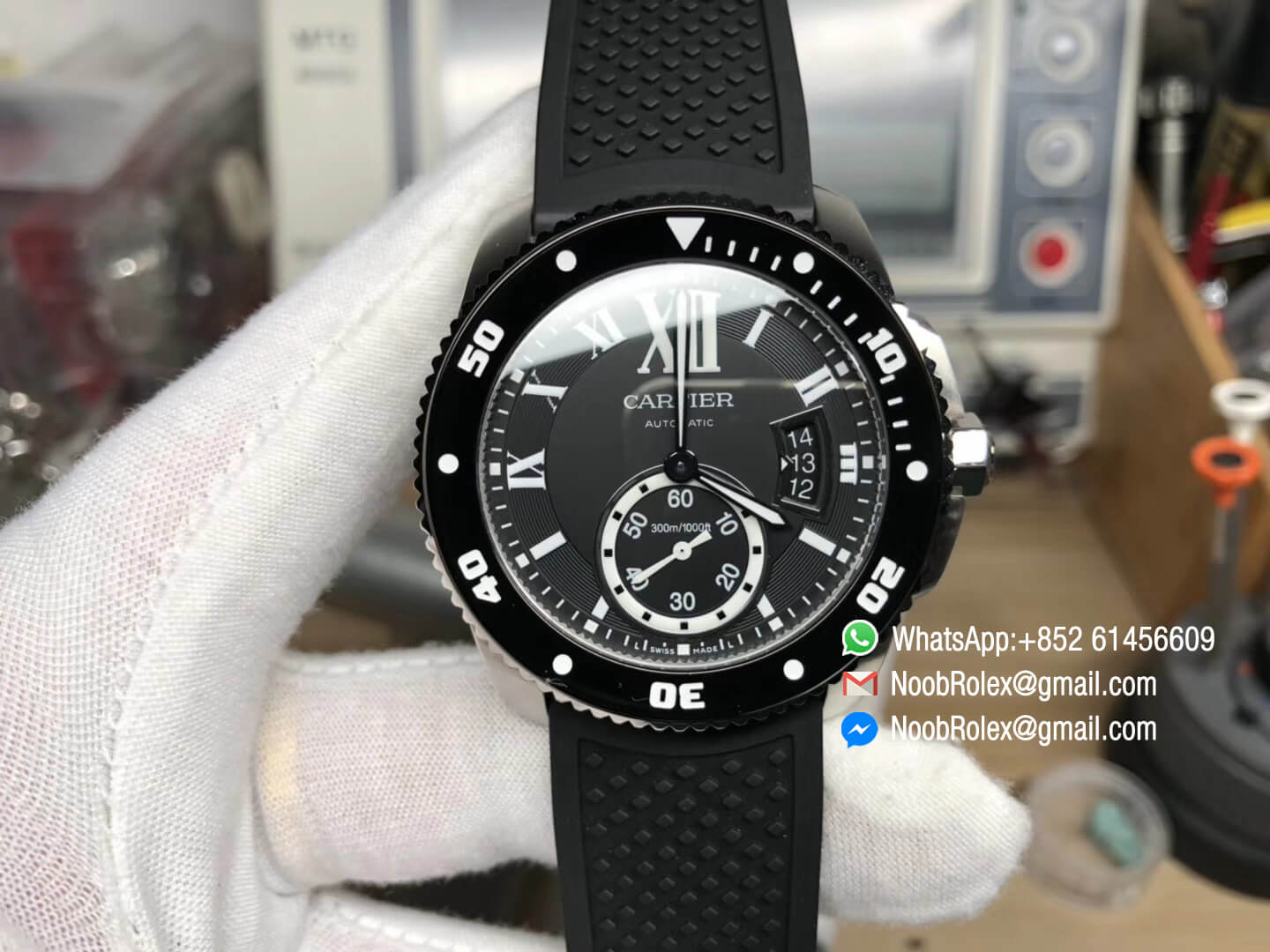 Calibre De Diver W7100057 Stainless Steel Case JF 1:1 Fake Best Edition Black Dial On Stainless Steel Bracelet A2836