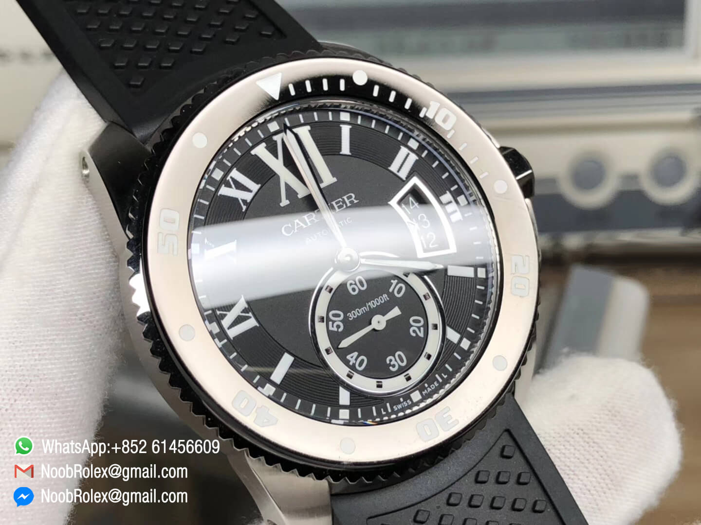 Calibre De Diver W7100057 Stainless Steel Case JF 1:1 Fake Best Edition Black Dial On Stainless Steel Bracelet A2836