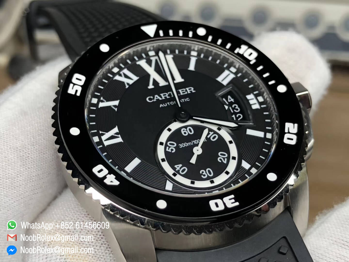 Calibre De Diver W7100057 Stainless Steel Case JF 1:1 Fake Best Edition Black Dial On Stainless Steel Bracelet A2836
