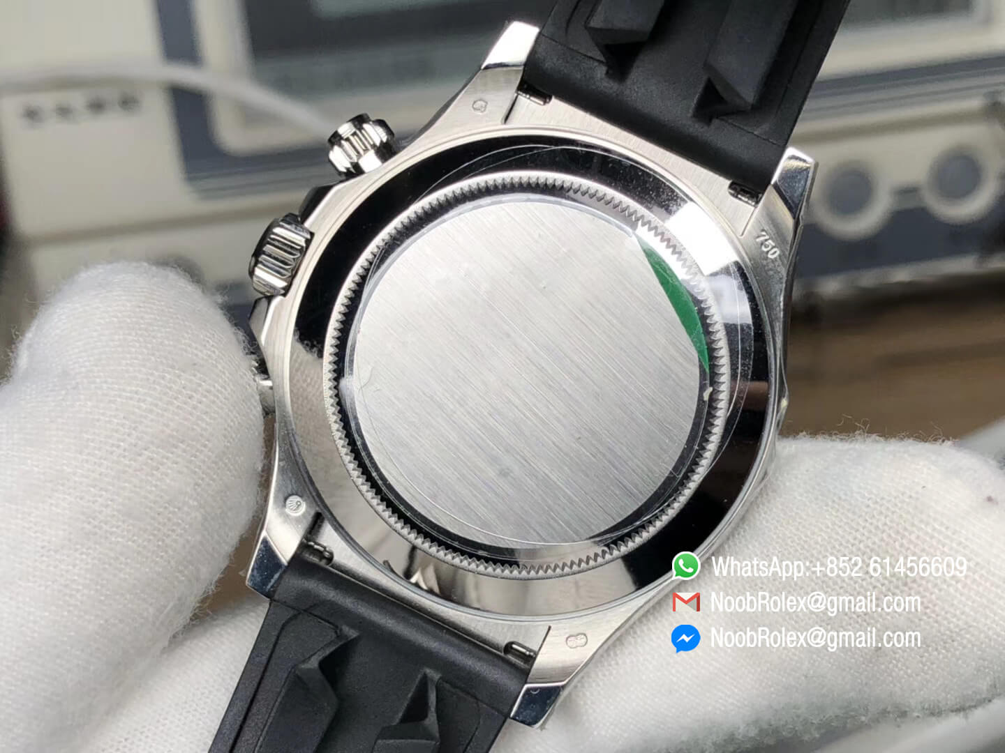 Daytona 116519 Panda Noob Top Clone Level Best Edition SA4130 Movement 904L Stainless Steel Case Gray & Black Dial on Black Rubber Strap