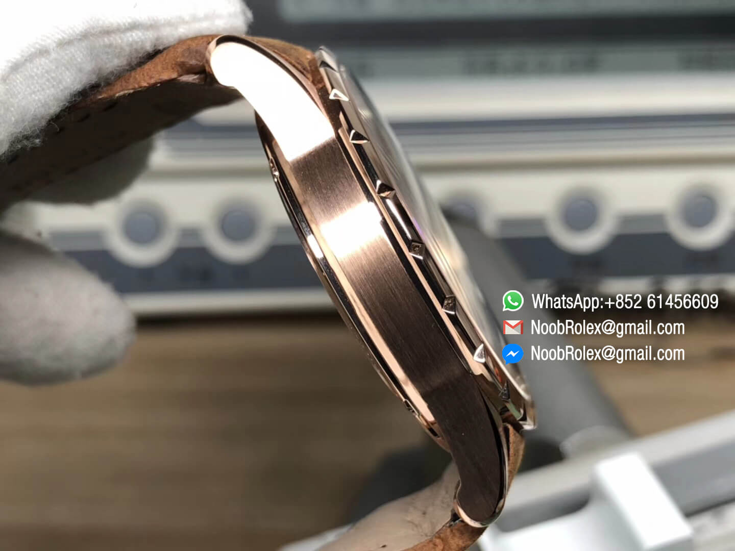 Excalibur 42mm Dbex0050 Rose Gold Case Brown Dial on Brown Leather Strap A830 Micro Rotor Movement RDF 1:1 Best Quality