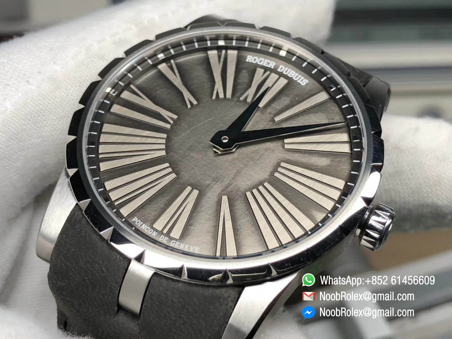 Excalibur 42mm Dbex0050 Stainless Steel Gray Dial on Gray Leather Strap A830 with Micro Rotor RD Factory 1:1 Top Clone Watch