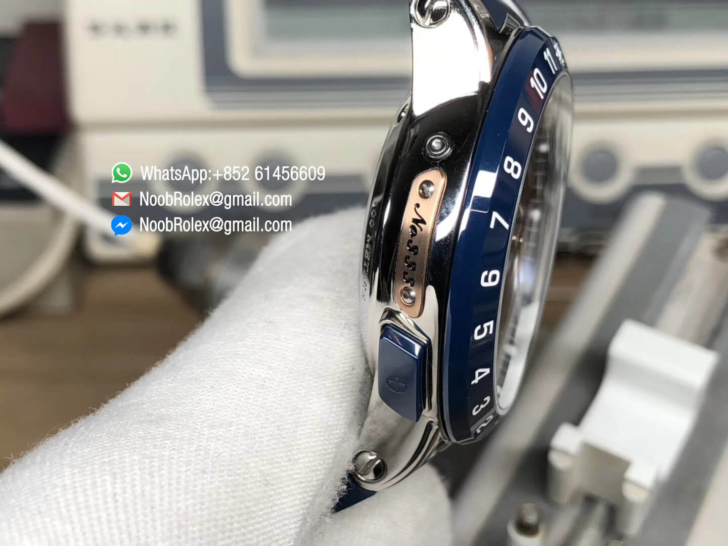 Executive El Toro 322-00-3/BQ Stainless Steel Case All Working GMT Calendar Blue Dial On Blue Rubber Strap Asian UN-32 TWA Factory 1:1 Top Fake Quality