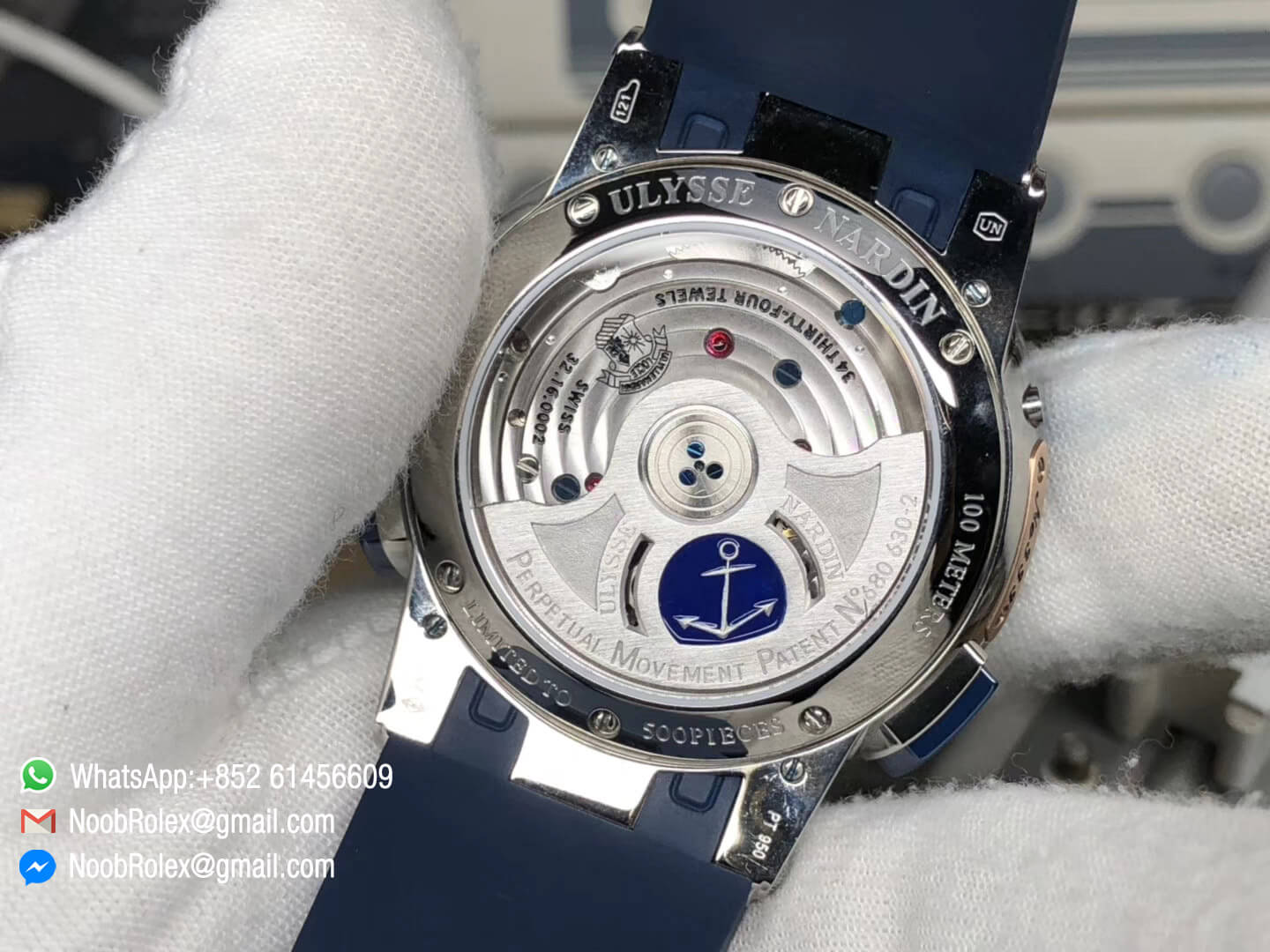 Executive El Toro 322-00-3/BQ Stainless Steel Case All Working GMT Calendar Blue Dial On Blue Rubber Strap Asian UN-32 TWA Factory 1:1 Top Fake Quality