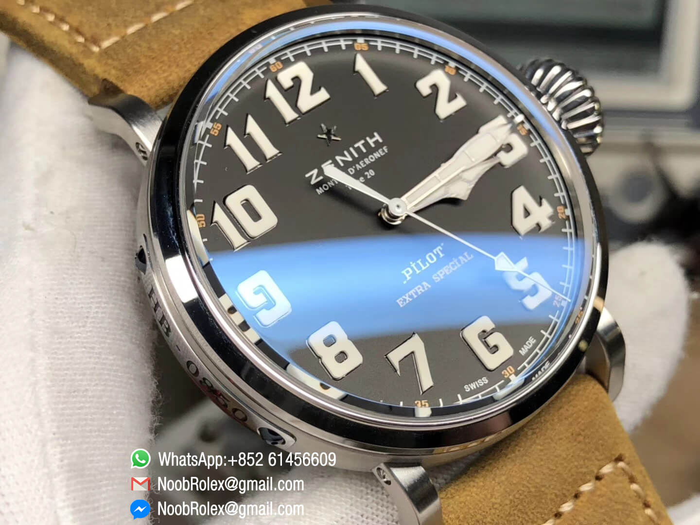 Pilot Type 20 Extra Special Stainless Steel 45MM XF 1:1 BEST EDITION ON BROWN ASSO STRAP Asian Clone 2892 Movement
