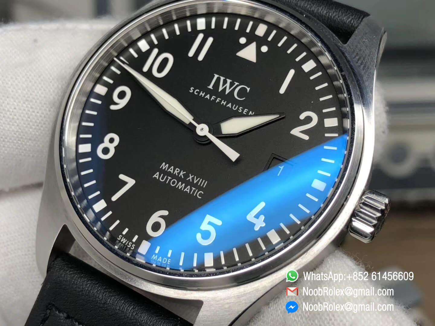 Pilot Watch Mark XVIII IW327001 Black Dial on Black Leather Strap MIYOTA 9015 MKS Factory Best Edition V2