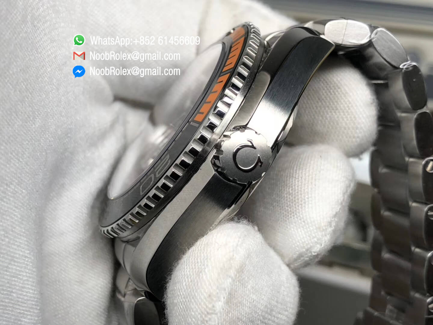 Planet Ocean Stainless Steel Case & Bracelet Black & Orange Bezel Black Dial Super Clone 8900 Movement VSF Best Fake Edition