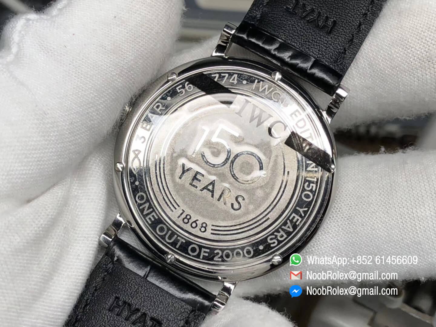 Portofino 150 Years Edition MKS Factory Top Clone 1:1 White Dial Blue Hand & Marker on Black Leather Strap MIYOTA 9015 Automatic Movement