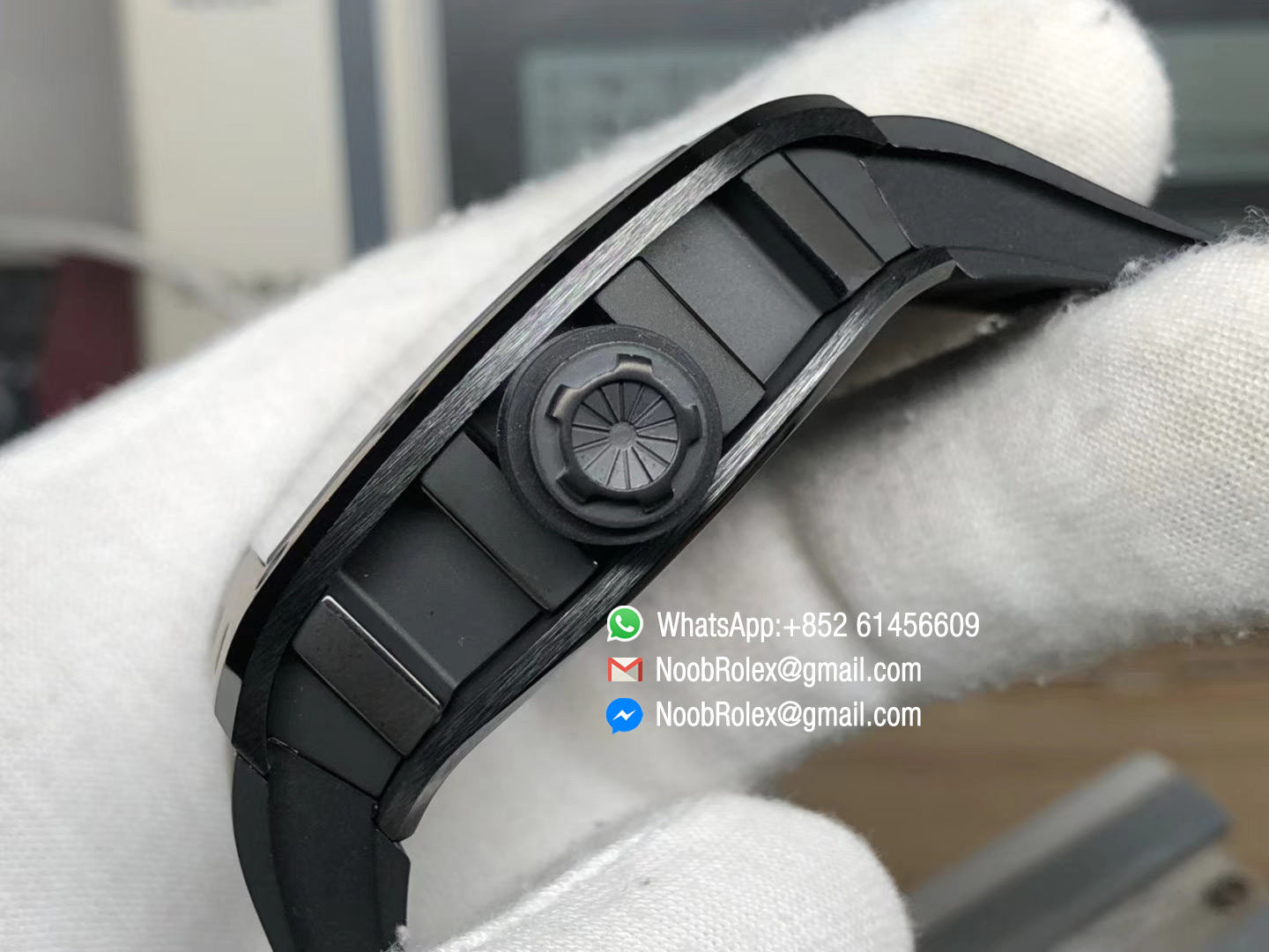 RM052 Titanium Case & Gold Skull Skeleton Dial Black Rubber Strap MIYOTA 8215 Movement