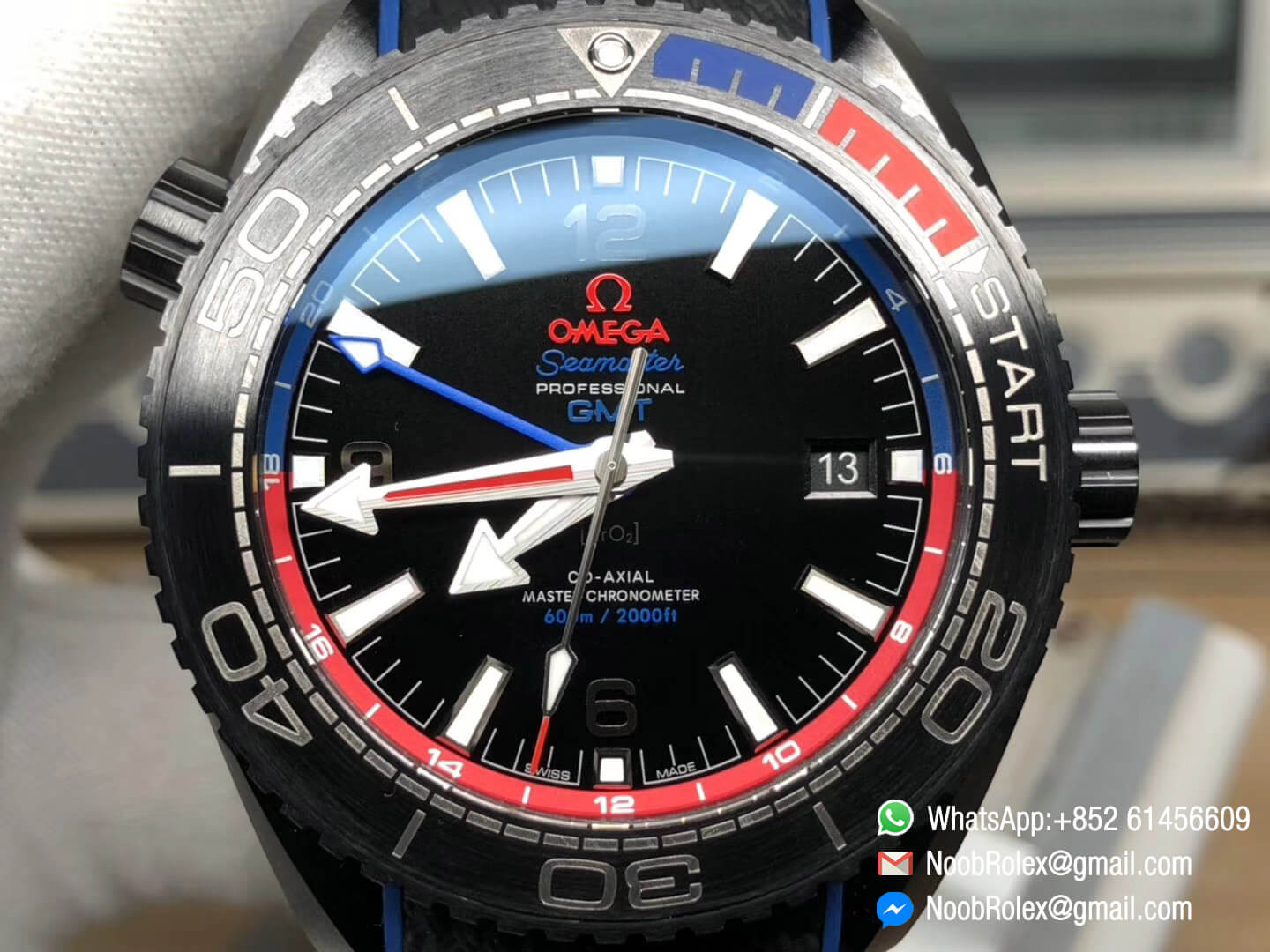 Seamaster Planet Ocean Ref:215.92.46.22.01.004 600m Real Ceramic Case and Bezel ETNZ "Deep Black" Black Nylon Strap A8906 Super Clone 45.5mm VSF 1:1 Best Fake Quality