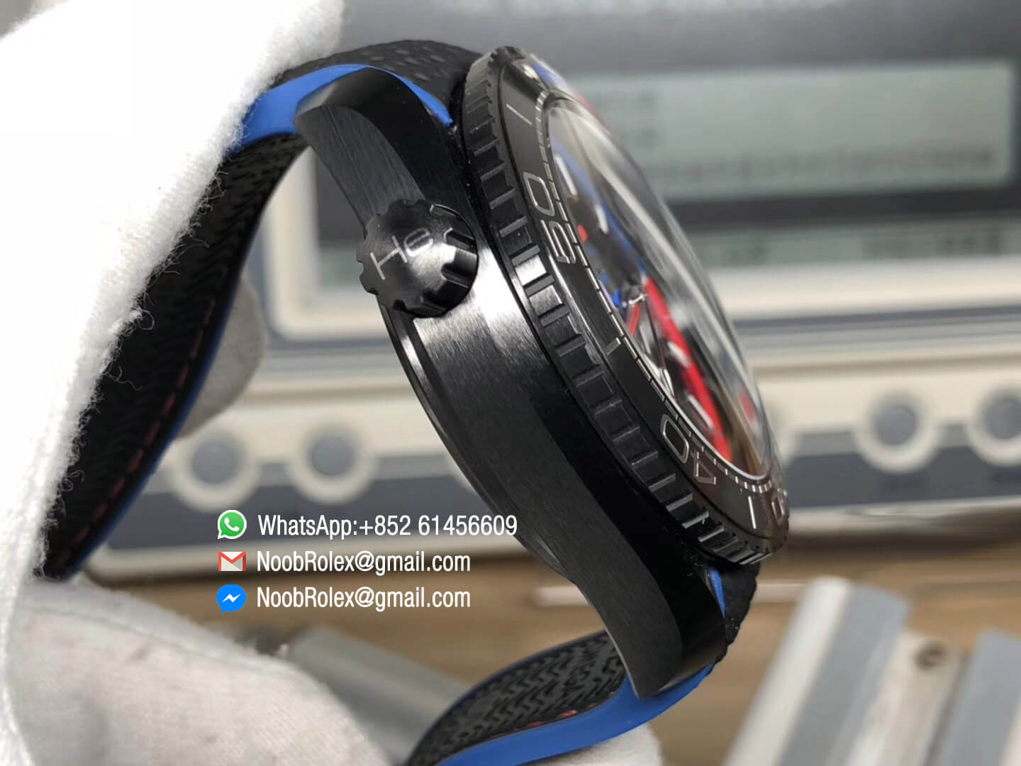 Seamaster Planet Ocean Ref:215.92.46.22.01.004 600m Real Ceramic Case and Bezel ETNZ "Deep Black" Black Nylon Strap A8906 Super Clone 45.5mm VSF 1:1 Best Fake Quality