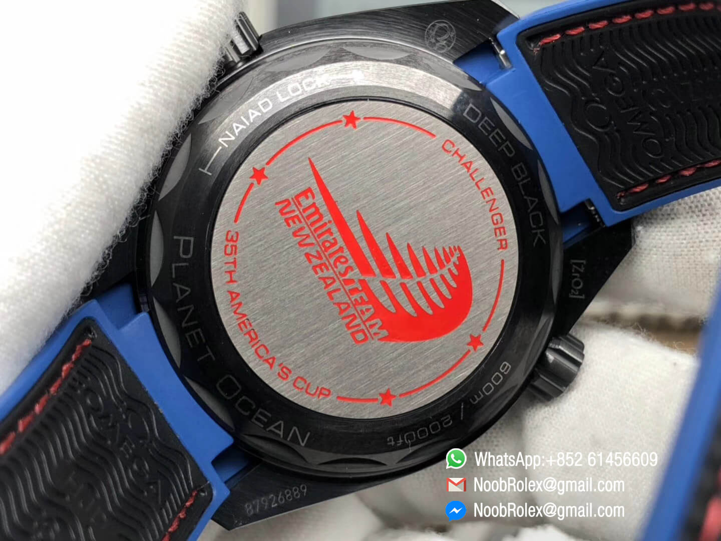 Seamaster Planet Ocean Ref:215.92.46.22.01.004 600m Real Ceramic Case and Bezel ETNZ "Deep Black" Black Nylon Strap A8906 Super Clone 45.5mm VSF 1:1 Best Fake Quality