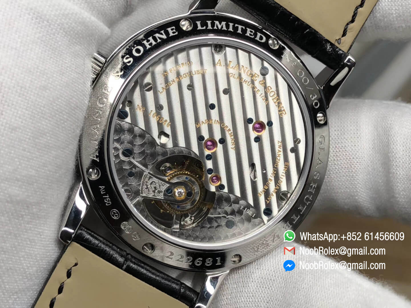 1815 Tourbillon Handwerkskunst Wristwatch Top Fake Stainless Steel Case White Dial on Black Leather Strap