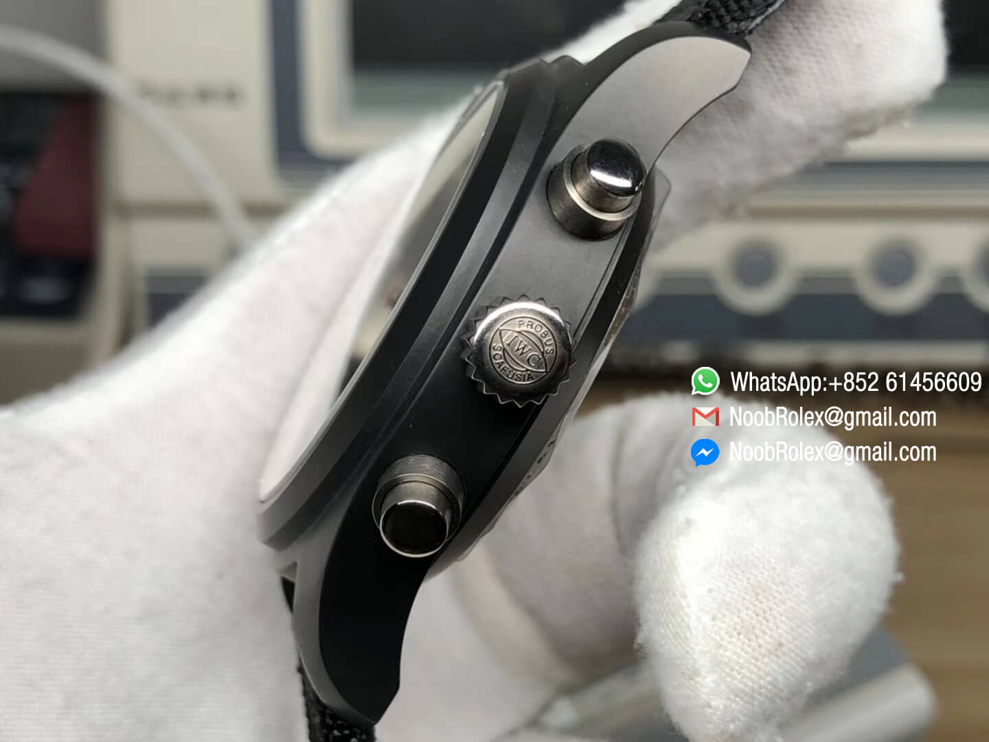 IWC Pilot Chronograph Watch IW388001 Real Ceramic Case on Black Nylon Strap A7750 ZF Best Fake Wristwatch