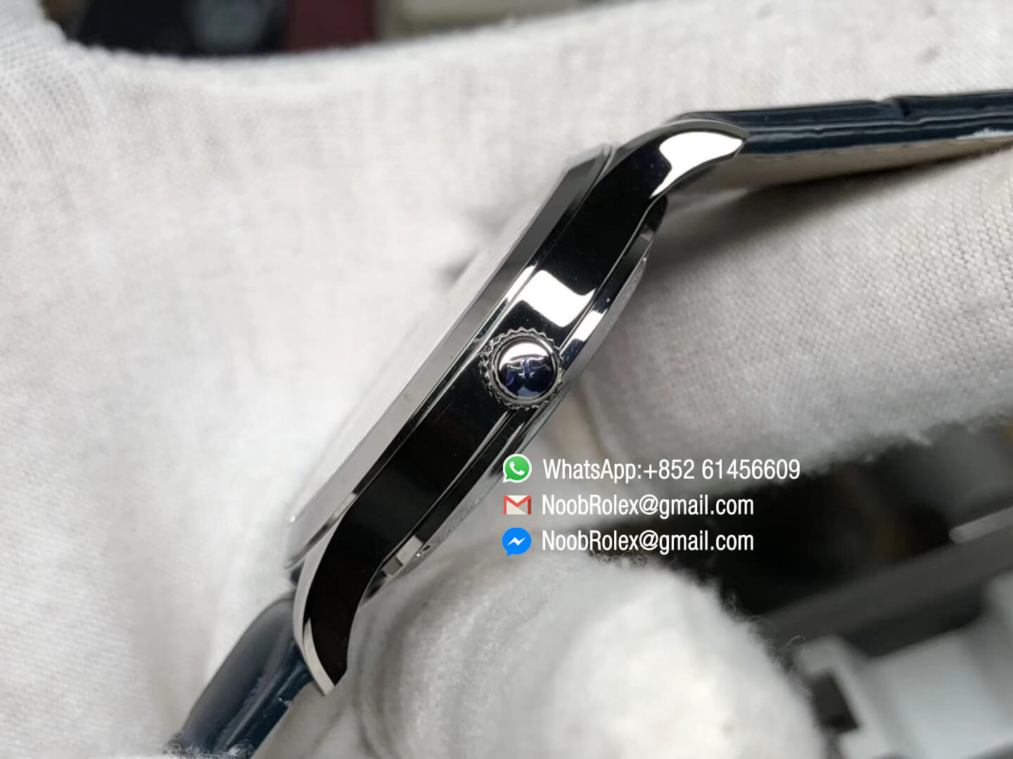 Master Control Date 1548530 Stainaless Steel Case White Dial on Blue Leather Strap A899 ZF Top Fake