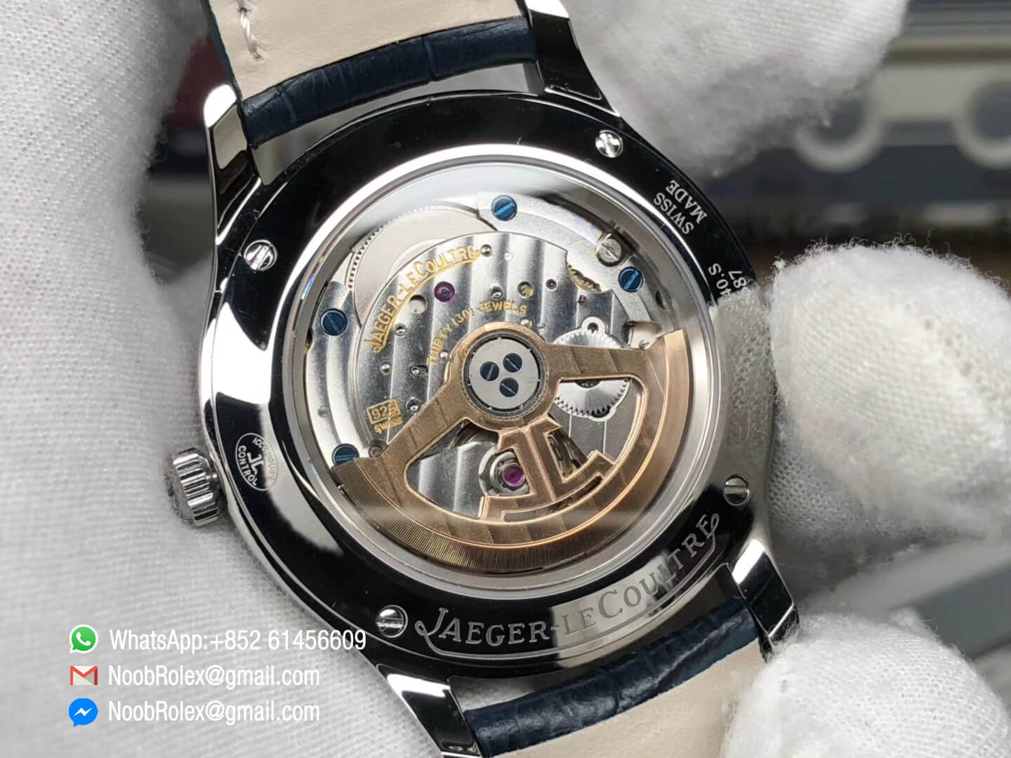 Master Control Date 1548530 Stainaless Steel Case White Dial on Blue Leather Strap A899 ZF Top Fake
