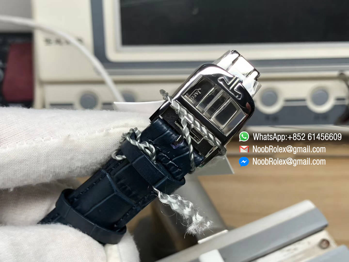 Master Control Date 1548530 Stainaless Steel Case White Dial on Blue Leather Strap A899 ZF Top Fake