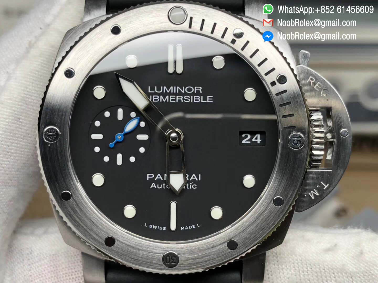 PAM682 PAM00682 Luminor Submersible on Black Rubber Strap Clone P9010 Movement XF Best Edition V2