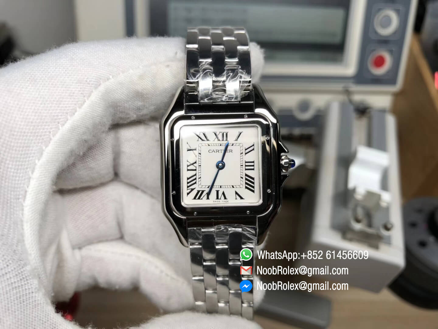 Panthère Secrete Ladies 27mm Stainless Steel Case White Dial on SS Bracelet Ronda Quartz K11 Replican Best Edition