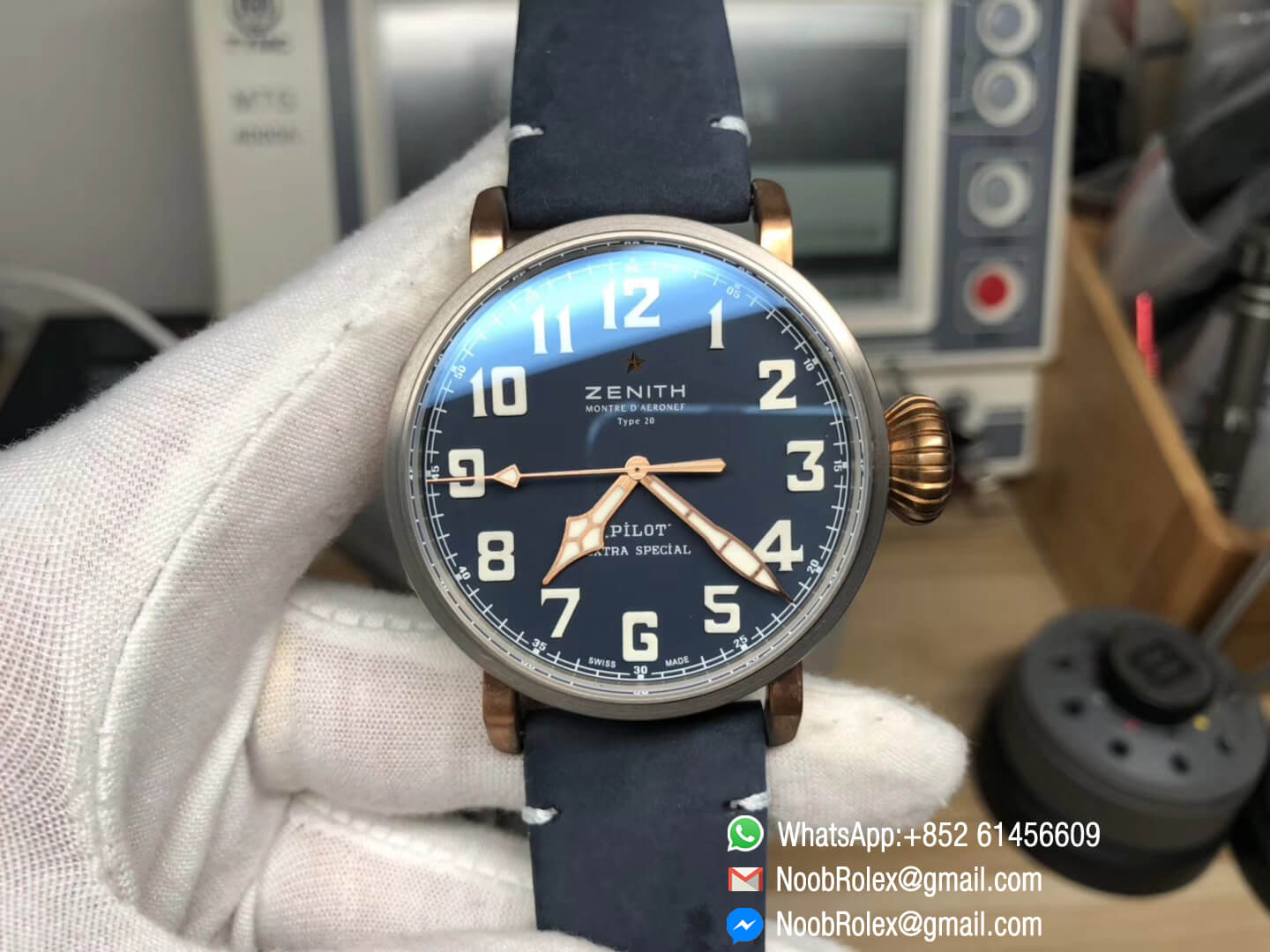 Zenith Heritage Pilot Type 20 Bronze California Special Edition Bronze Case on Blue Leather Strap A2824 XF Best Edition