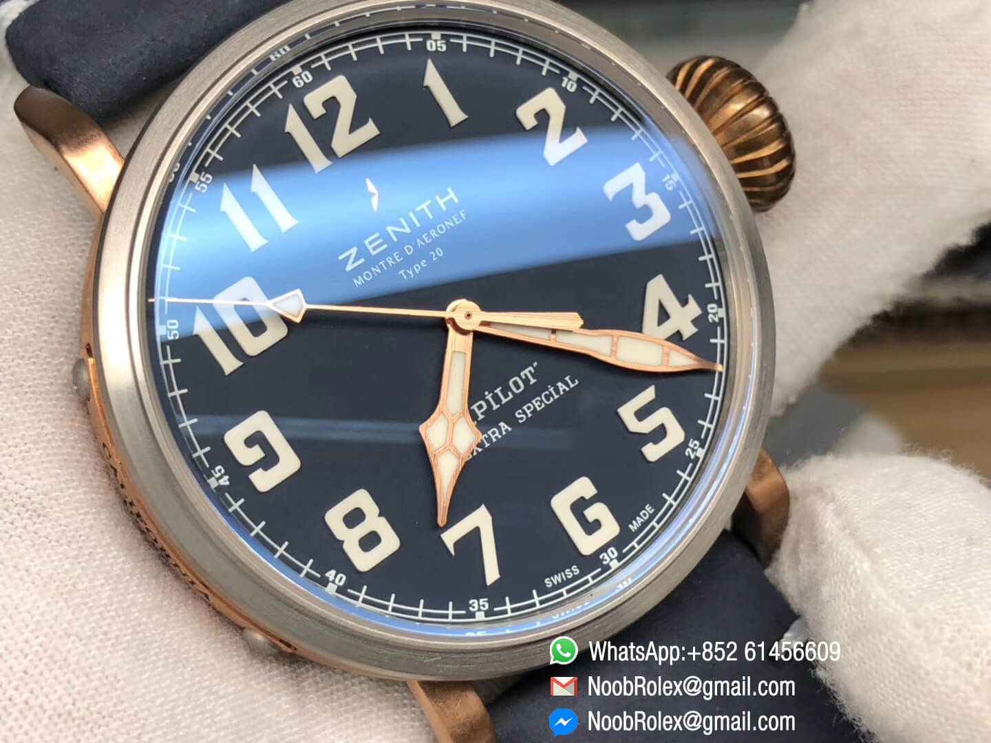 Zenith Heritage Pilot Type 20 Bronze California Special Edition Bronze Case on Blue Leather Strap A2824 XF Best Edition