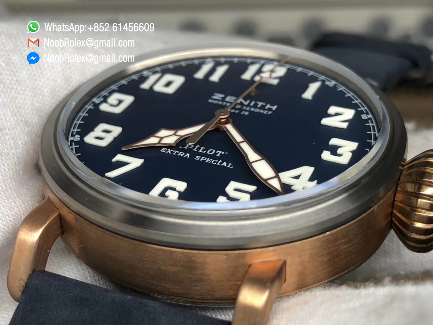 Zenith Heritage Pilot Type 20 Bronze California Special Edition Bronze Case on Blue Leather Strap A2824 XF Best Edition