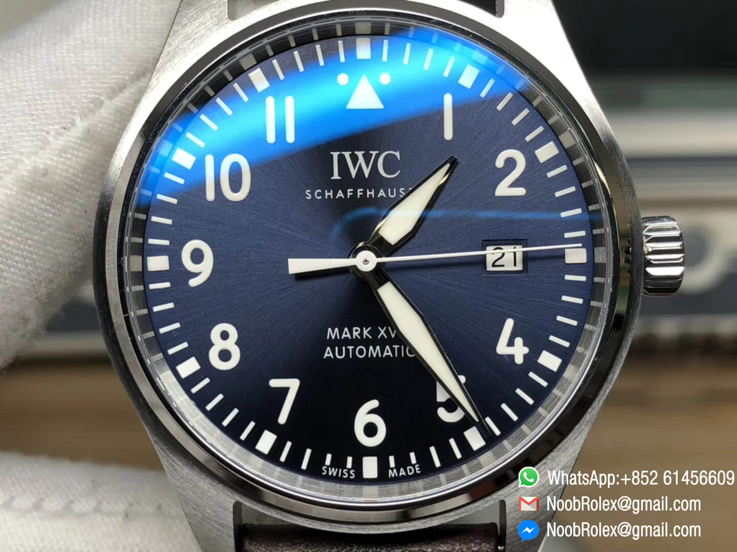 IWC Pilot Watch Mark XVIII IW327010 Le Petit Prince Blue Dial on Brown Leather Strap MIYOTA 9015 MKS Factory V2