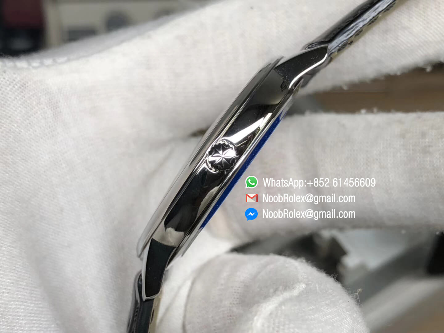 VC Patrimony 81180 Stainless Steel Case White Dial on Black Leather MIYOTA 9039 MKF Replica Best Edition