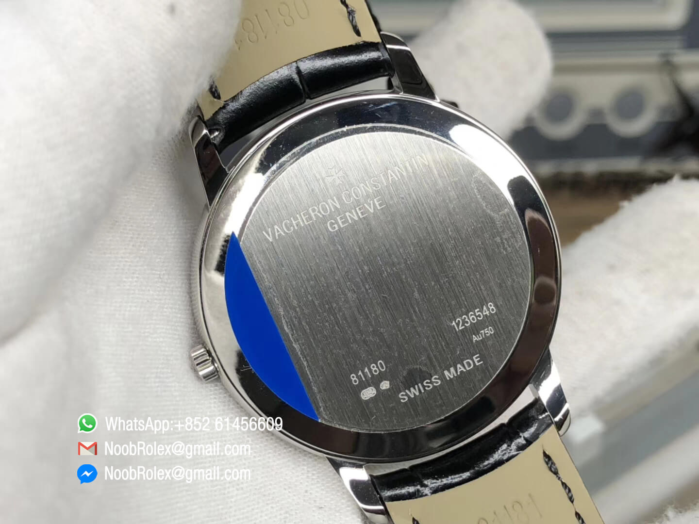 VC Patrimony 81180 Stainless Steel Case White Dial on Black Leather MIYOTA 9039 MKF Replica Best Edition