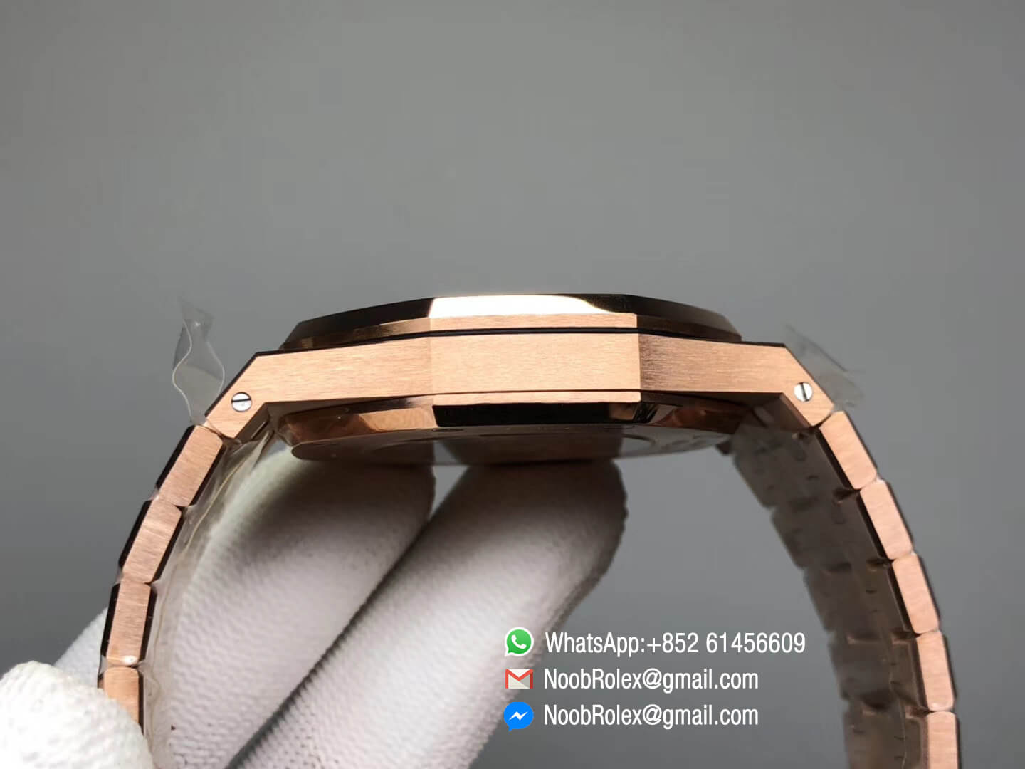 AP Royal Oak 41mm 15400 Rose Gold Case & Bracelet Silver Textured Dial A3120 JF 1:1 Best Edition V5