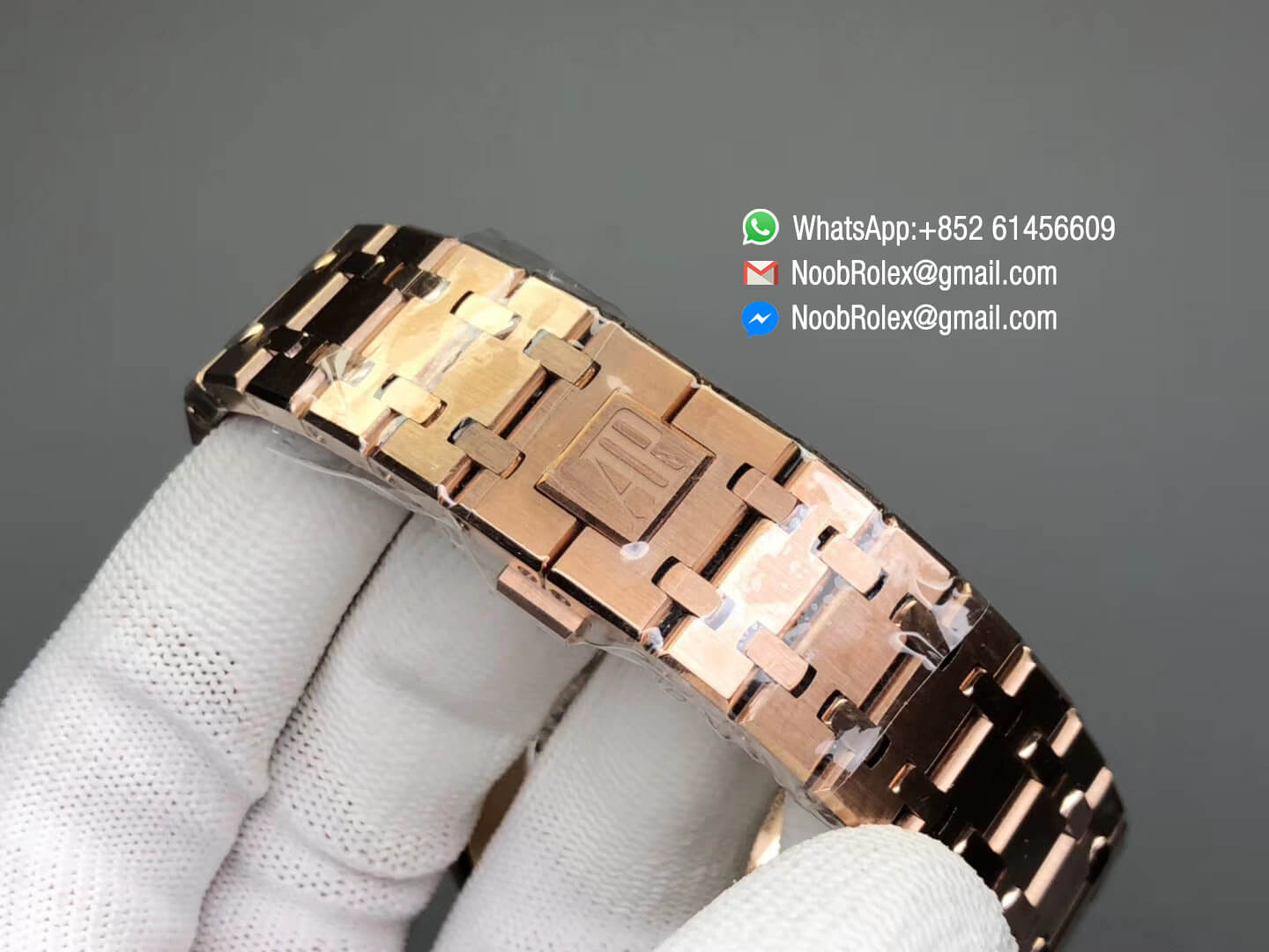 AP Royal Oak 41mm 15400 Rose Gold Case & Bracelet Silver Textured Dial A3120 JF 1:1 Best Edition V5