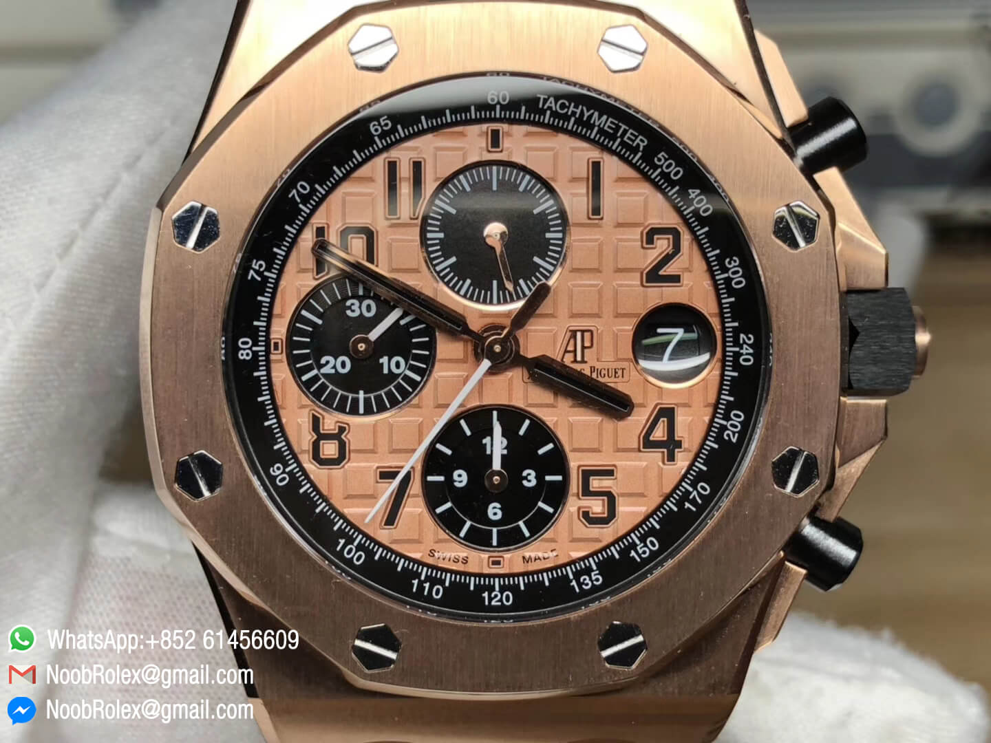 AP Royal Oak Offshore 26470OR.OO.A002CR.01 2014 Gold Theme Rose Gold Case on Black Leather Strap A3126 Movement 2018 JF 1:1 Best Version V2