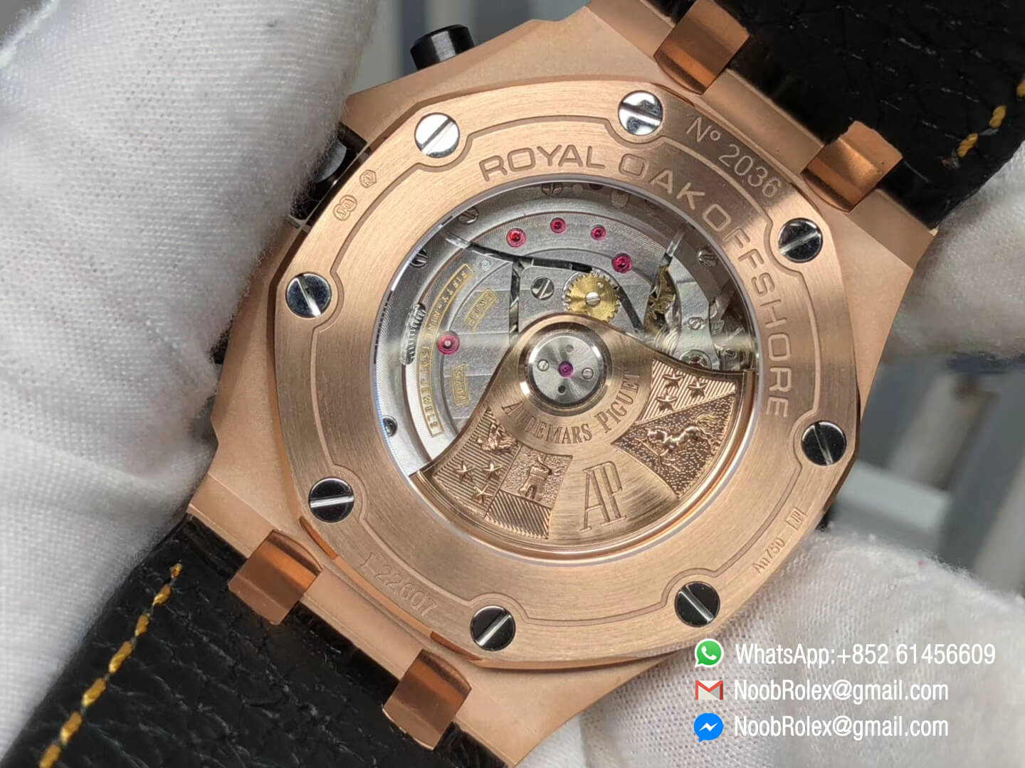 AP Royal Oak Offshore 26470OR.OO.A002CR.01 2014 Gold Theme Rose Gold Case on Black Leather Strap A3126 Movement 2018 JF 1:1 Best Version V2