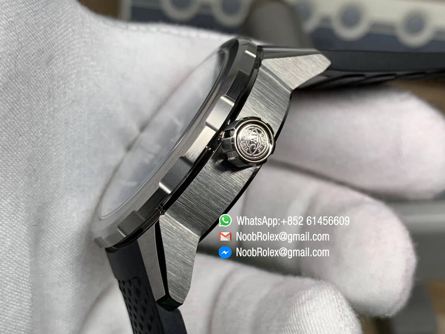 IWC Aquatimer Automatic Watch IW329001 V6F 1:1 Best Edition Stainless Steel Case Black Dial on Black Rubber Strap MIYOTA 9015