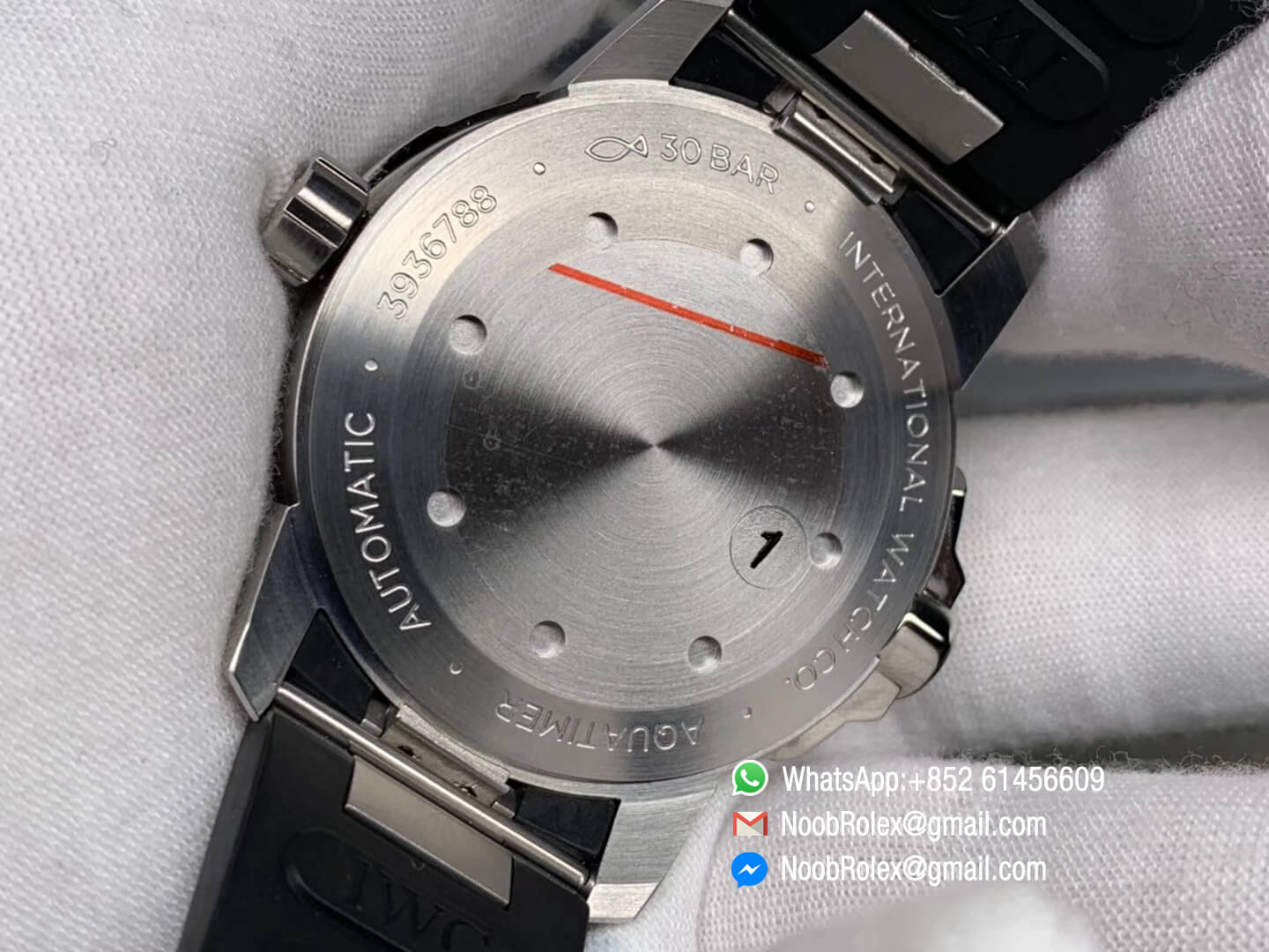 IWC Aquatimer Automatic Watch IW329001 V6F 1:1 Best Edition Stainless Steel Case Black Dial on Black Rubber Strap MIYOTA 9015