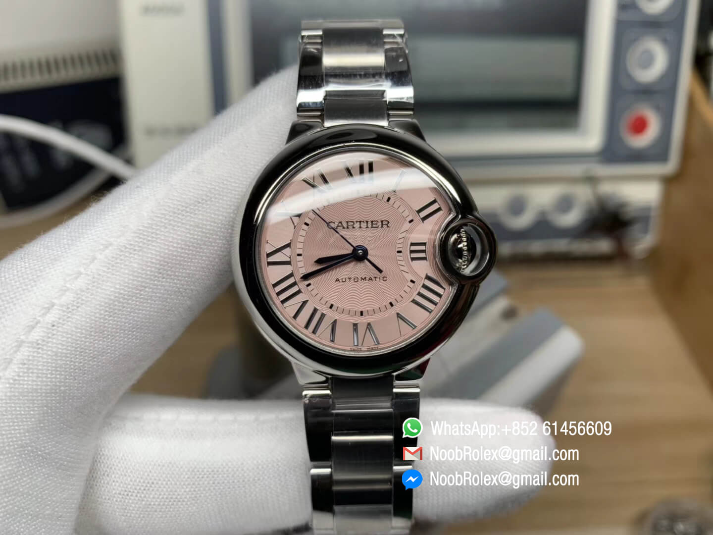 Cartier Ballon Bleu Lady W6920100 33mm Stainless Steel Case & Bracelet AF 1:1 Best Edition Pink Textured Dial with Swiss ETA 2671 Automatic movement