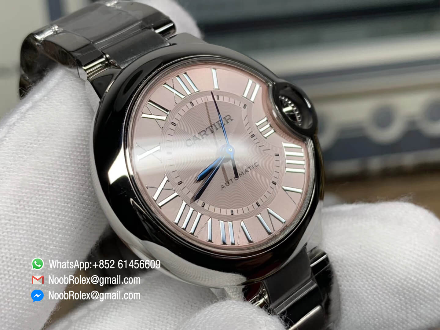 Cartier Ballon Bleu Lady W6920100 33mm Stainless Steel Case & Bracelet AF 1:1 Best Edition Pink Textured Dial with Swiss ETA 2671 Automatic movement