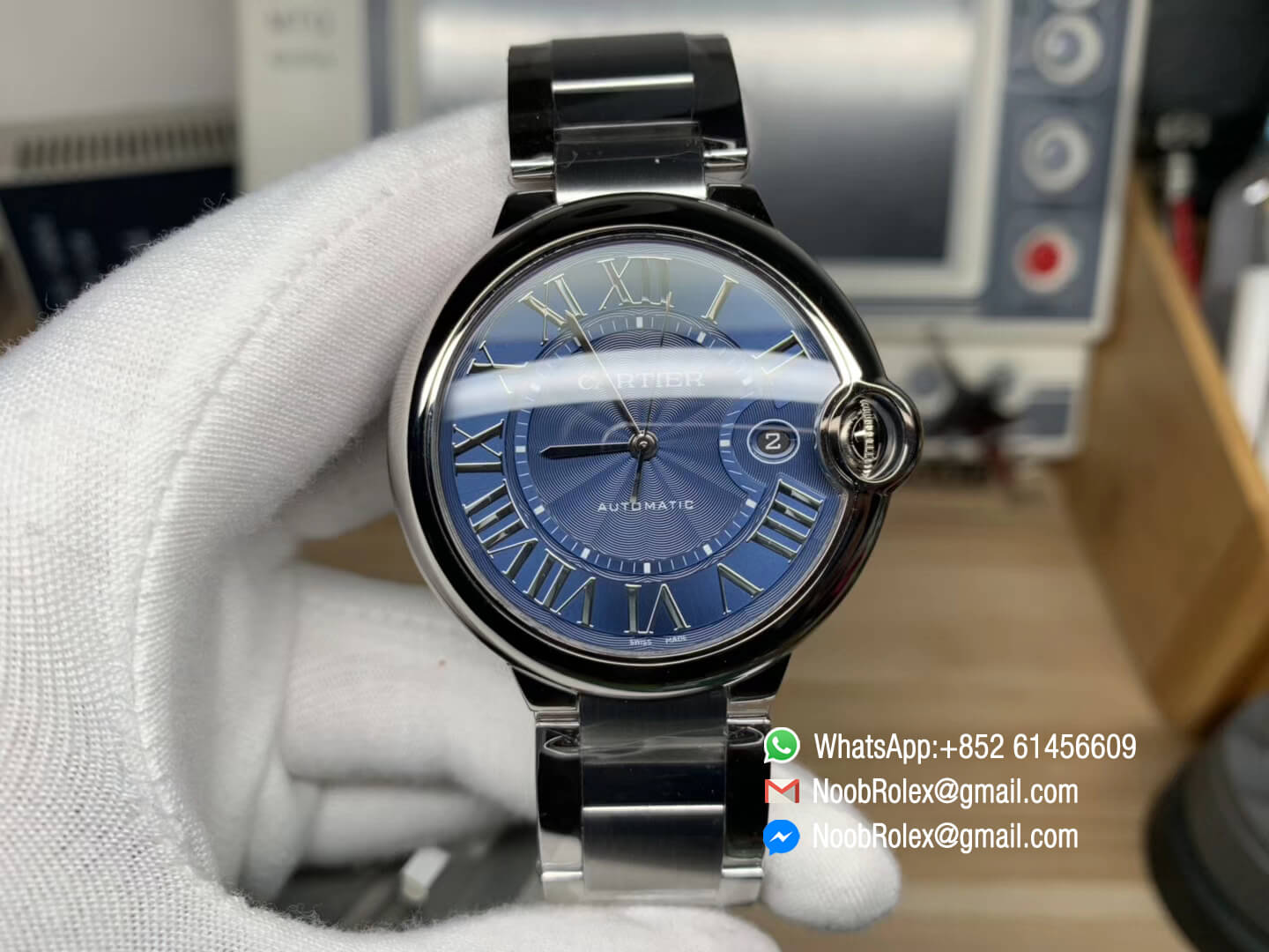 XF出品-沛纳海-PAM024 -7750机-44MMBallon Bleu De Cartier WSBB0025 42mm Stainless Steel Case & Bracelet Blue Textured Dial Miyota 9015 1:1 Top Fake Quality
