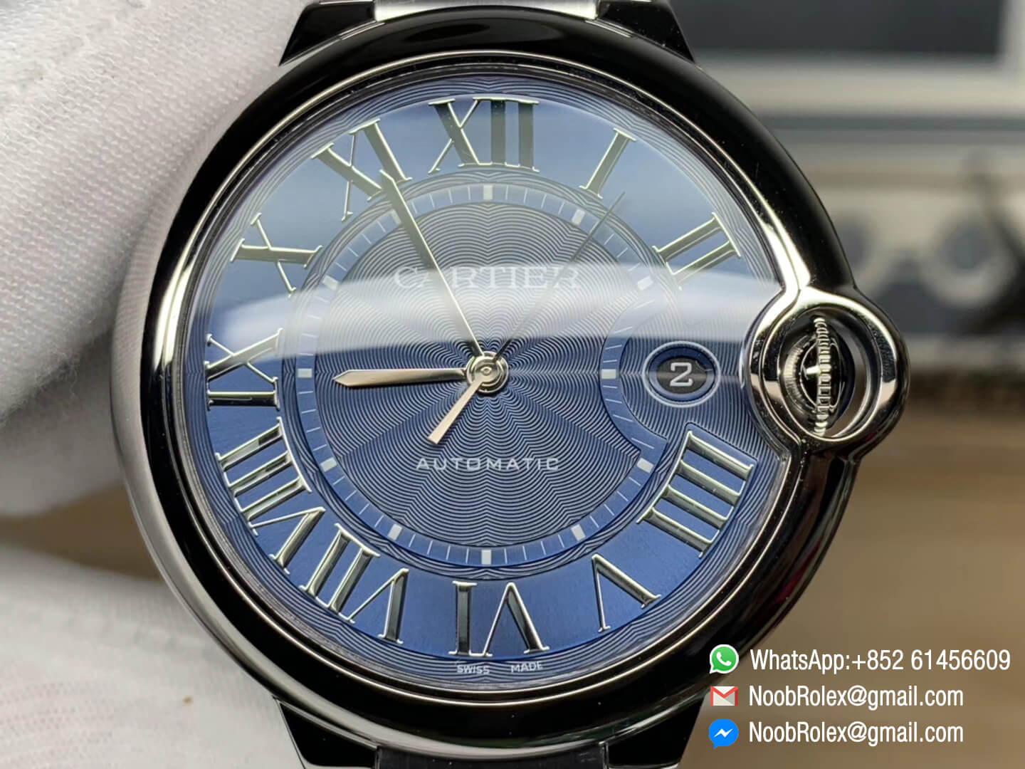 Ballon Bleu De Cartier WSBB0025 42mm Stainless Steel Case & Bracelet Blue Textured Dial Miyota 9015 1:1 Top Fake Quality