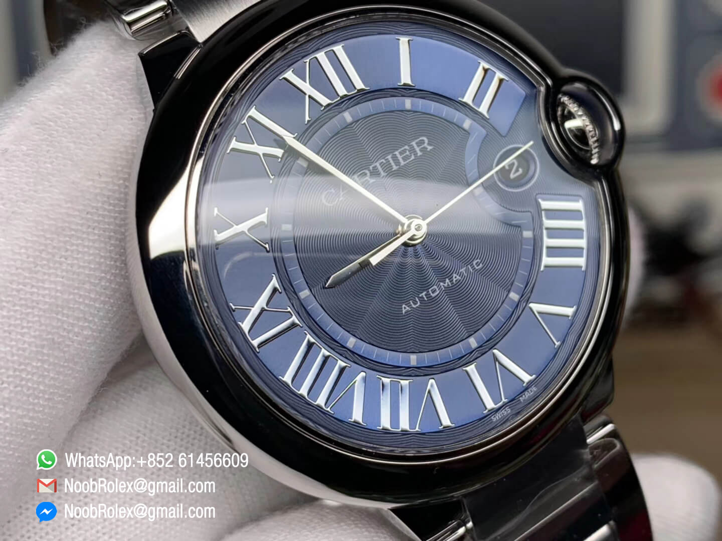Ballon Bleu De Cartier WSBB0025 42mm Stainless Steel Case & Bracelet Blue Textured Dial Miyota 9015 1:1 Top Fake Quality