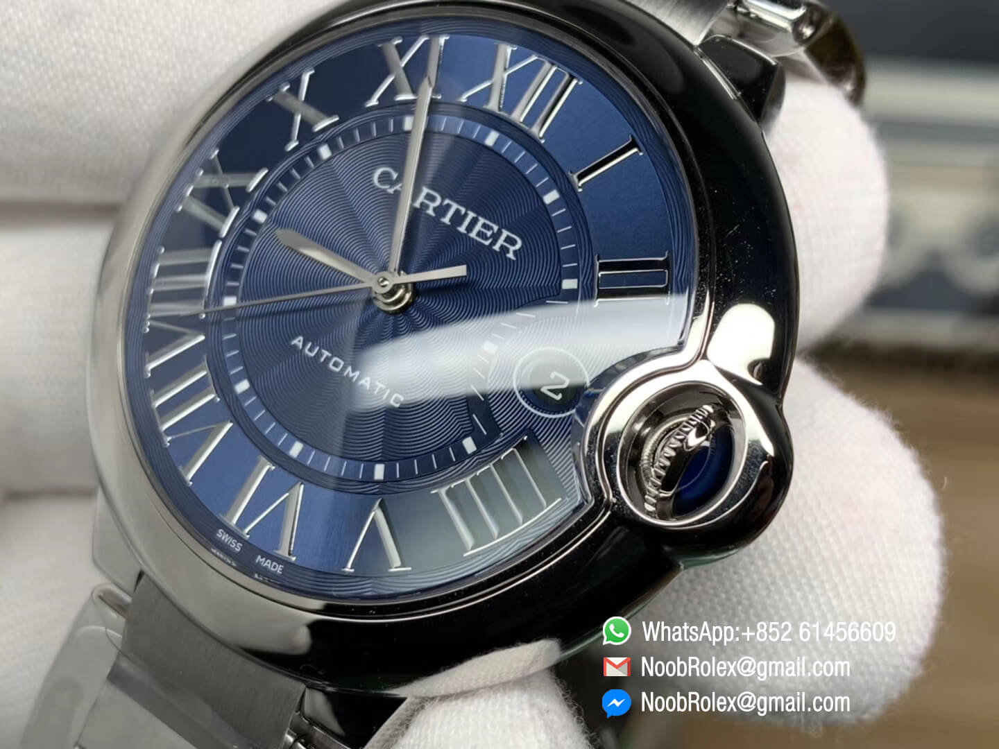 Ballon Bleu De Cartier WSBB0025 42mm Stainless Steel Case & Bracelet Blue Textured Dial Miyota 9015 1:1 Top Fake Quality