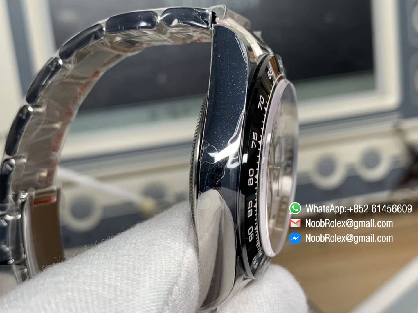 Rolex Daytona Panda 116500 Noob Factory Best Edition V2 904L Stainless Steel Case and Bracelet White Dial Black Bezel SA4130 Movement Full Chrono Function