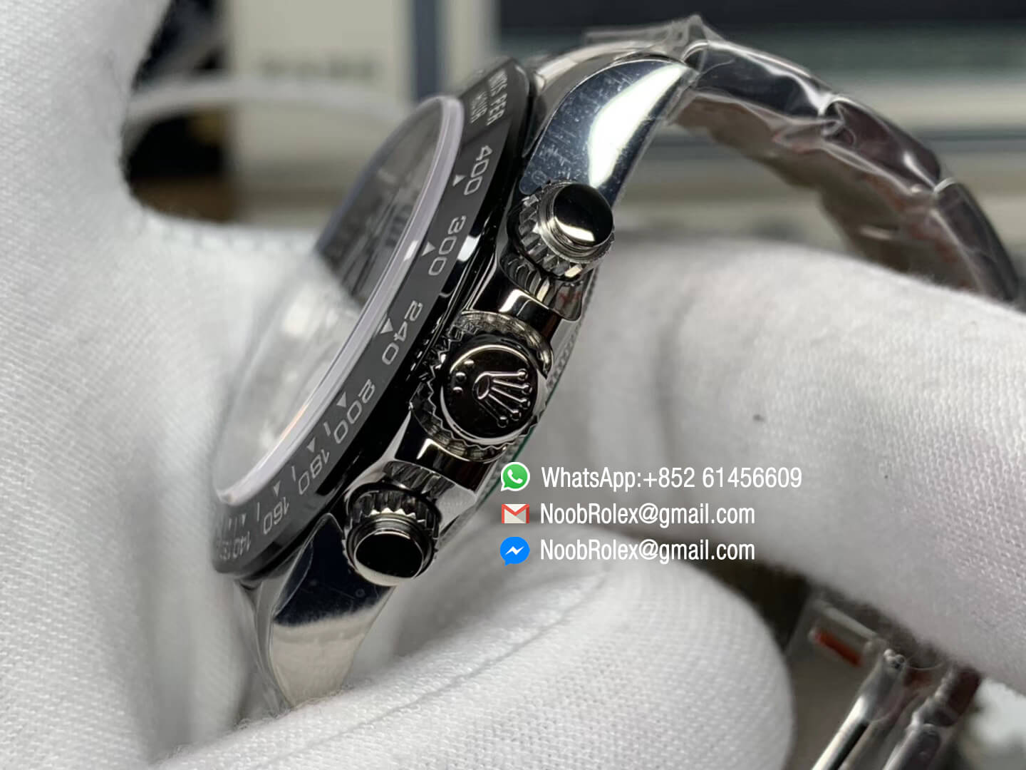 Rolex Daytona Panda 116500 Noob Factory Best Edition V2 904L Stainless Steel Case and Bracelet White Dial Black Bezel SA4130 Movement Full Chrono Function