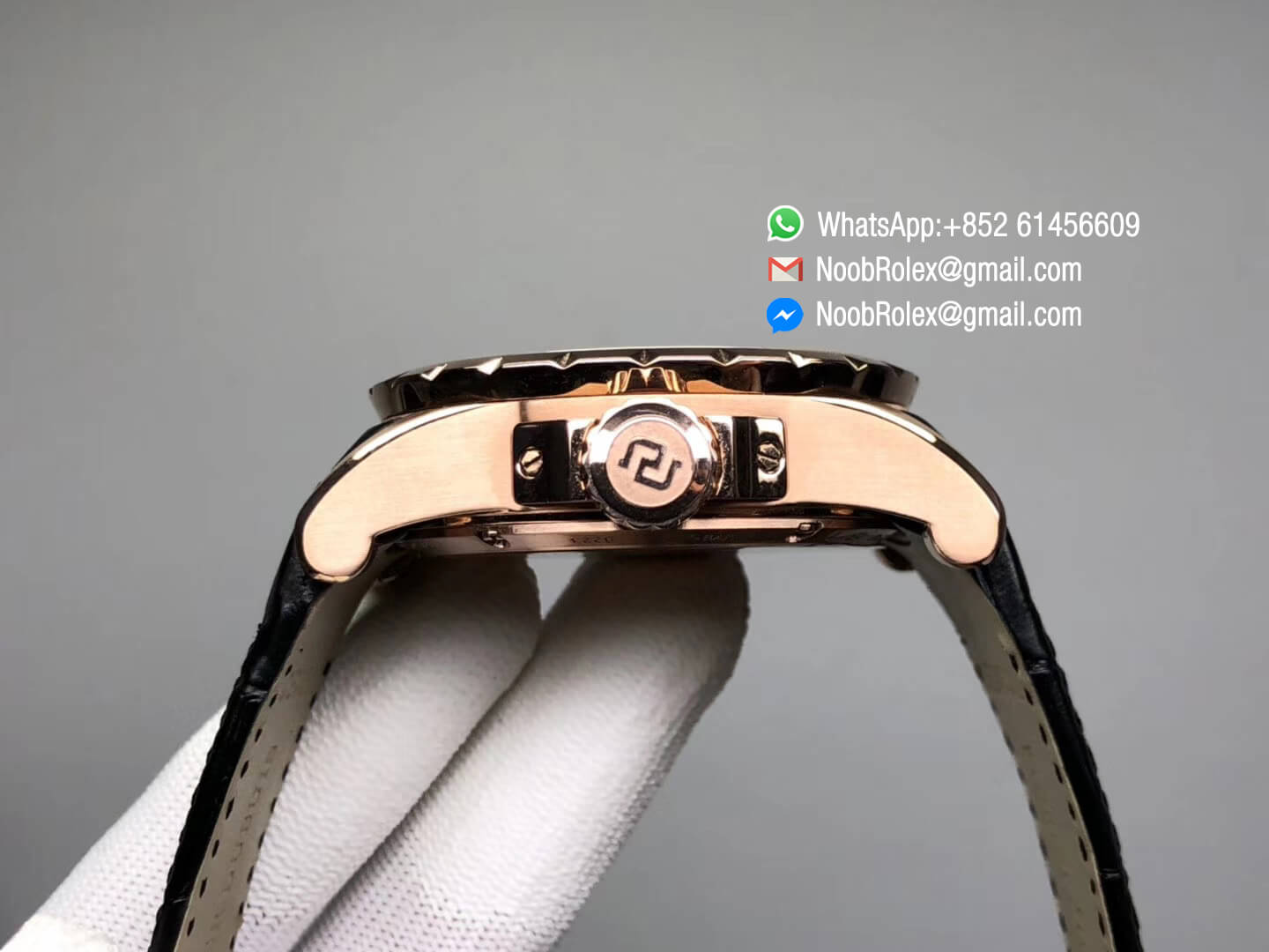 Excalibur Knights of the Round Table II Rose Gold Case Black Dial on Black Leather Strap MIYOTA 6T15 V2