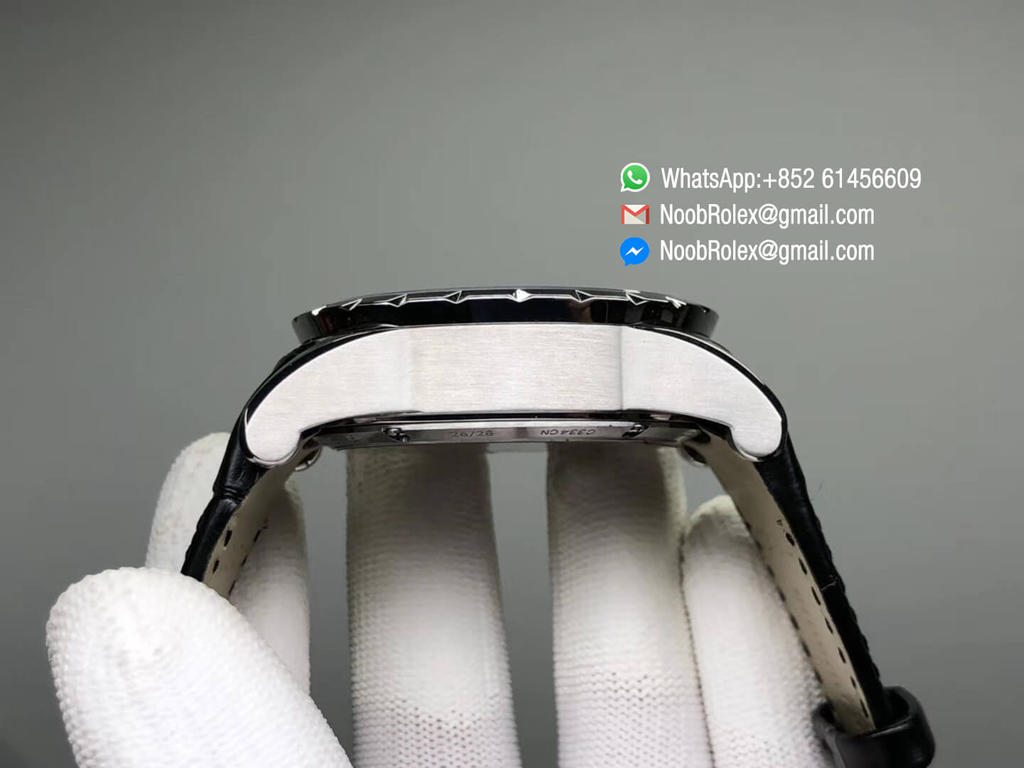 Excalibur Knights of the Round Table II Stainless Steel Black Dial on Black Leather Strap Japan MIYOTA 6T15 V2