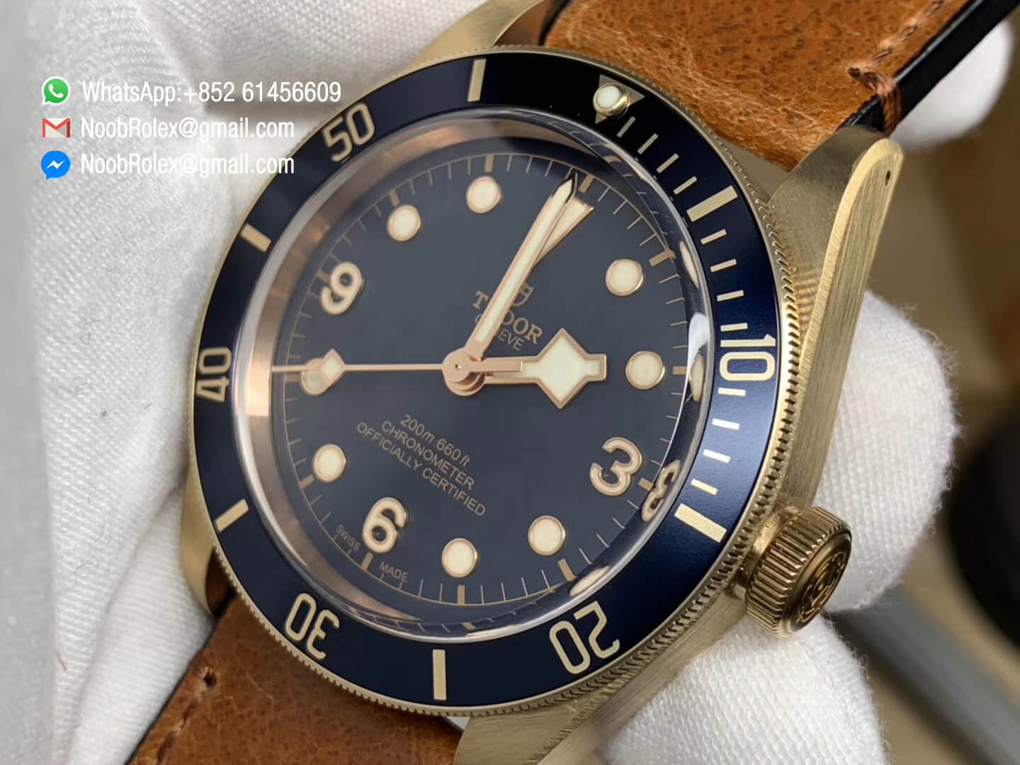 Tudor Heritage Black Bay 79250BB Bronze Case Blue Dial Blue Bezel on Aged Brown Leather Strap A2824 XF Top Fake Quality V3