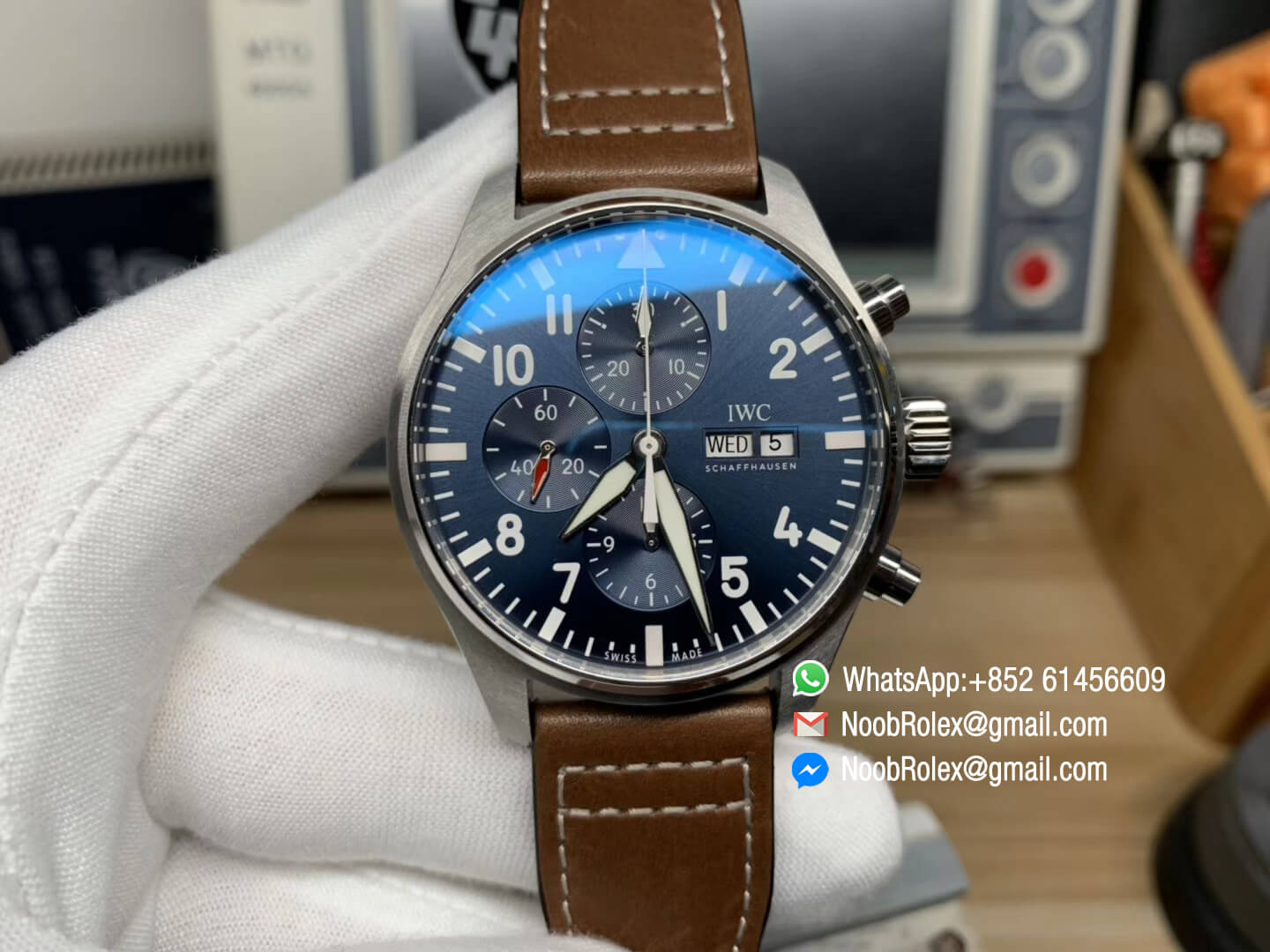 Pilot Chronograph Watch IW377714 Le Petit Prince Edition 2016 SIHH Stainless Steel Case on Brown Leather Strap A7750 ZF Best Edition