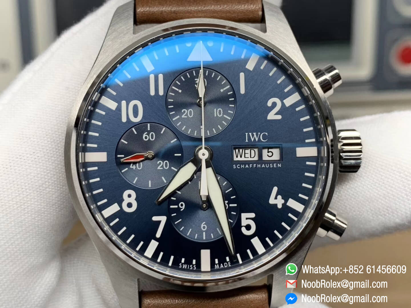 Pilot Chronograph Watch IW377714 Le Petit Prince Edition 2016 SIHH Stainless Steel Case on Brown Leather Strap A7750 ZF Best Edition