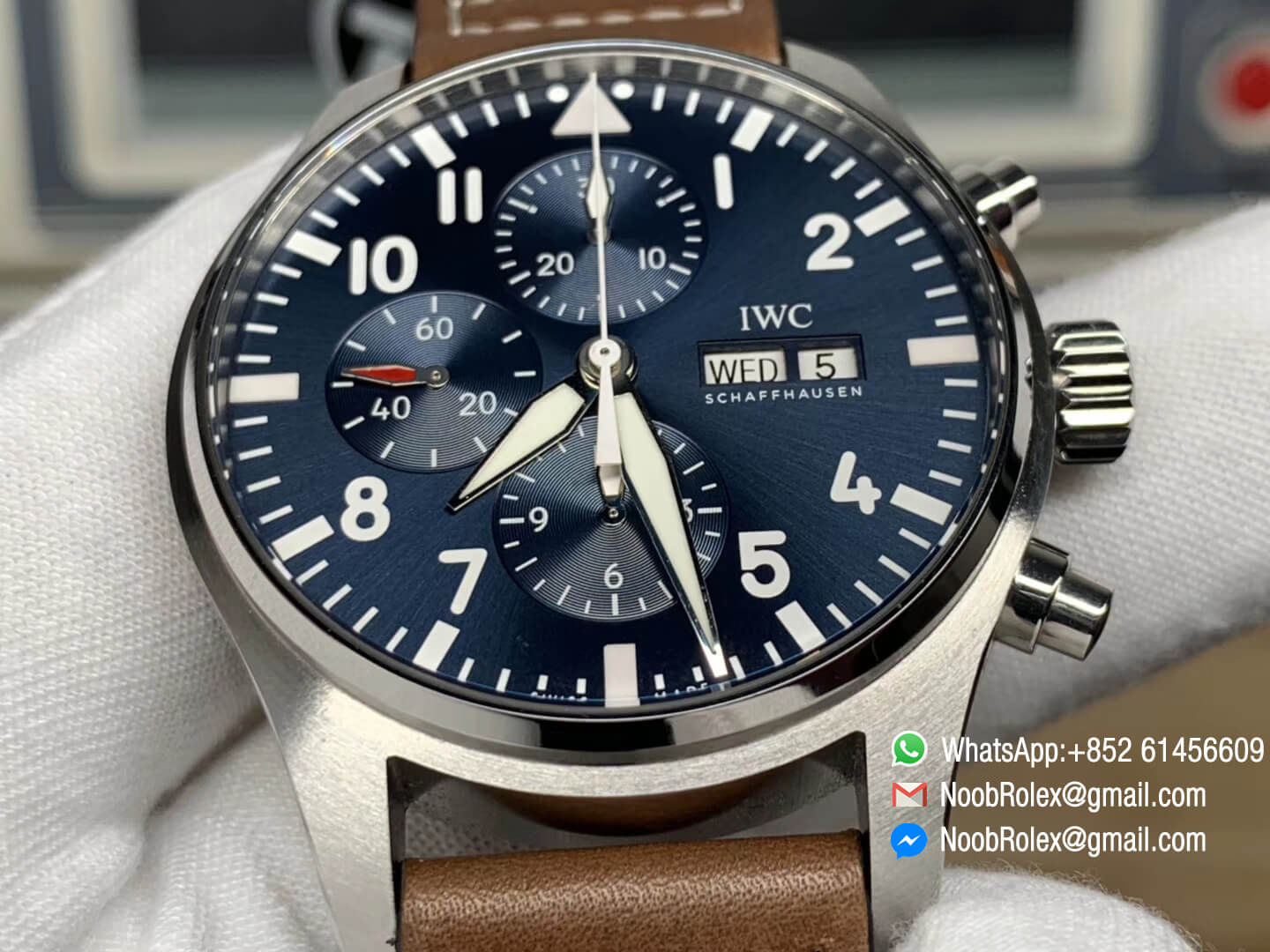 Pilot Chronograph Watch IW377714 Le Petit Prince Edition 2016 SIHH Stainless Steel Case on Brown Leather Strap A7750 ZF Best Edition